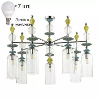 Люстра на штанге с лампочкой Odeon Light Bizet 4893/7C+Lamps E14 P45