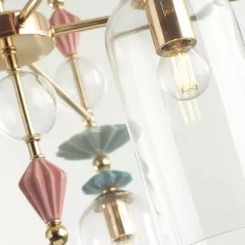 Люстра на штанге со светодиодными лампочками E14, комплект от Lustrof. №277461-624565