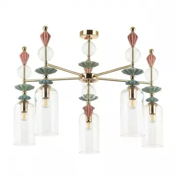 Люстра на штанге со светодиодными лампочками E14, комплект от Lustrof. №277460-624564