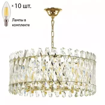 Люстра подвесная Odeon Light Selva с лампочками 4795/10+Lamps E14 Свеча