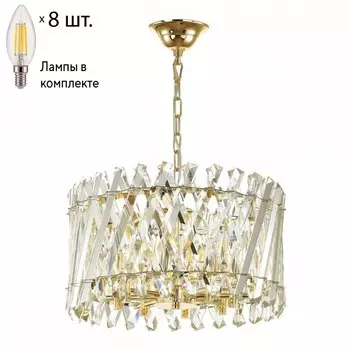 Люстра подвесная Odeon Light Selva с лампочками 4795/8+Lamps E14 Свеча