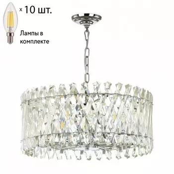 Люстра подвесная Odeon Light Selva с лампочками 4796/10+Lamps E14 Свеча
