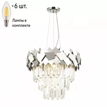 Люстра подвесная Odeon Light Stala с лампочками 4811/6+Lamps E14 Свеча