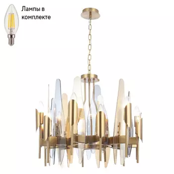 Люстра подвесная с лампочками CRYSTAL LUX Casa SP-PL12 Brass+Lamps