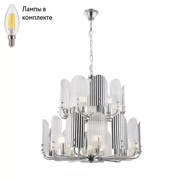 Люстра подвесная с лампочками iLamp 15571-12 CR+MULT+Lamps