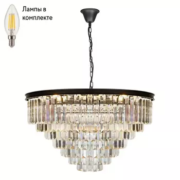 Люстра подвесная с лампочками iLamp 6101-800 BK+Lamps