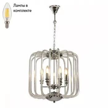 Люстра подвесная с лампочками iLamp P2481-6 CR+Lamps