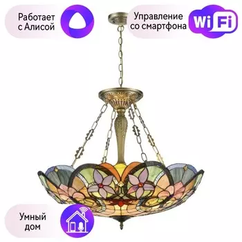 Люстра подвесная Velante Тиффани с поддержкой Алиса 818-807-06-A