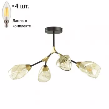 Люстра потолочная Lumion Fawn с лампочками 4563/4C+Lamps E14 Свеча