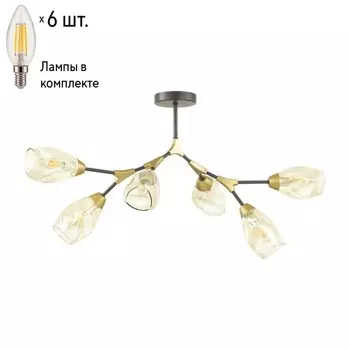 Люстра потолочная Lumion Fawn с лампочками 4563/6C+Lamps E14 Свеча