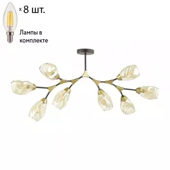 Люстра потолочная Lumion Fawn с лампочками 4563/8C+Lamps E14 Свеча