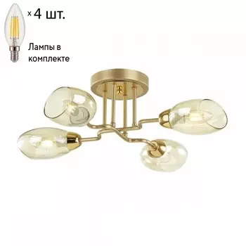 Люстра потолочная Lumion Lacie с лампочками 4536/4C+Lamps E14 Свеча