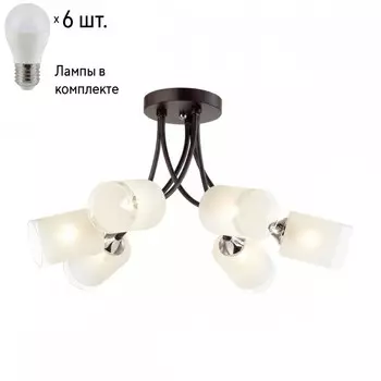 Люстра потолочная Lumion Paula с лампочками 4533/6C+Lamps E27 P45
