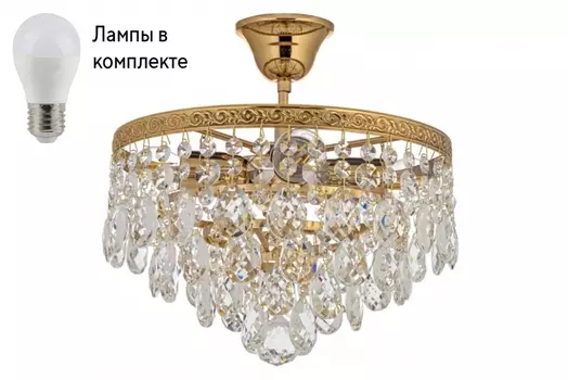 Люстра потолочная с лампочками Arti Lampadari Castellana E 1.3.30.608 G+Lamps