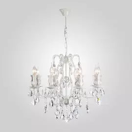 Люстра с хрусталем 10077/8 глянцевый белый ЕВРОСВЕТ