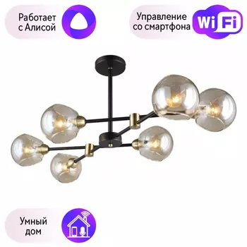 Люстра с поддержкой Алисы На штанге Omnilux OML-94207-06-A
