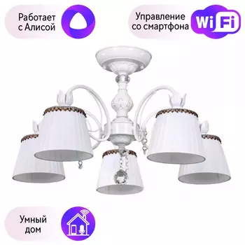 Люстра с поддержкой Алисы потолочная Omnilux OML-46407-05-A