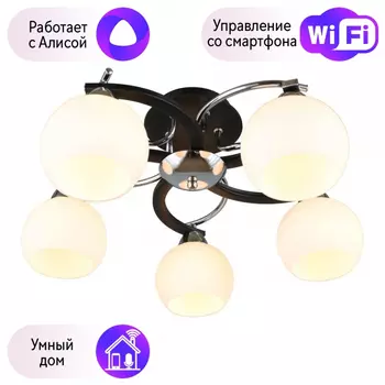 Люстра с поддержкой Алисы потолочная Omnilux OML-25407-05-A