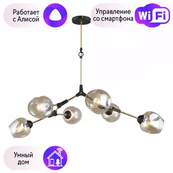 Люстра с поддержкой Алисы потолочная Omnilux OML-93707-06-A