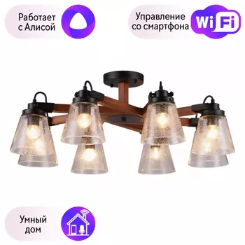 Люстра с поддержкой Алисы потолочная Omnilux OML-51007-08-A