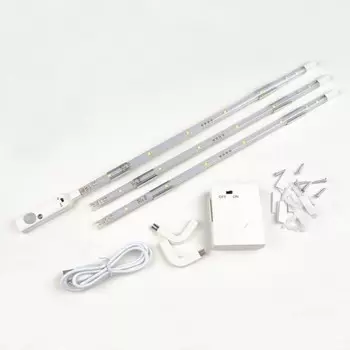 Мебельный светильник. Комплект светодиодных полосок с датчиком движения 10Lux. Питание 4ААА Uniel ULM-F42-3W/4200K SENSOR IP20 WHITE (UL-00002889)