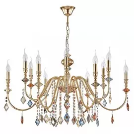 MERCEDES SP6+6 GOLD/COLOR Люстра подвесная Crystal Lux MERCEDES