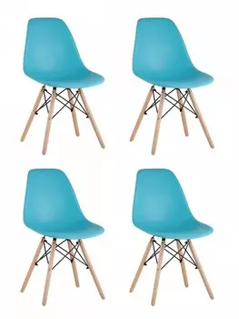 Набор из 4 стульев Eames Stool Group 8056PP BLUE X4