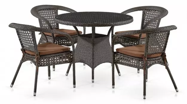 Набор уличный Лион-1A T220CT/Y32-W53 Brown 4Pcs (4+1) Afina 3lDrhoBvg0-v1o8h88Q0I1, T220CT/Y32-W53 Brown 4Pcs