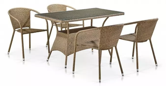 Набор уличный T198D/Y137C-W56 Light Brown (4+1) Afina T198D/Y137C-W56 Light Brown 4Pcs, ZwqmJyQcjNoPnj6z4YTSB0