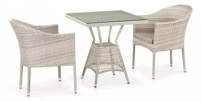 Набор уличный T706/Y350-W85 Latte 2Pcs Afina T706/Y350-W85 Latte 2Pcs, xZcUiO3TjRAPdNPwU00Mj3, Стoл: L70x70xH74 см. Стекло: закаленное- 5мм, Кресло: W57xD61xH