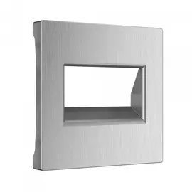 Накладка для двойной розетки Еthernet RJ-45 (серебряный рифленый) Werkel WL09-RJ45+RJ45-CP (a041307)