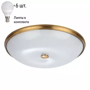 Настенно-потолочный светильник с лампочками Odeon Light Pelow 4956/6+Lamps E14 P45