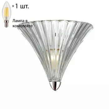 Настенный светильник с лампочкой Favourite Iris 1696-1W+Lamps E14 Свеча