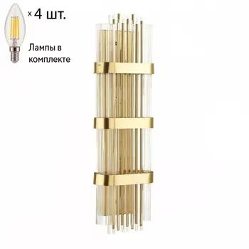 Настенный светильник с лампочкой Odeon Light Empire 4853/4W+Lamps E14 Свеча
