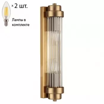 Настенный светильник с лампочкой Odeon Light Lordi 4821/2W+Lamps E14 Свеча