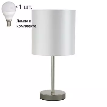 Настольная лампа Crystal Lux с лампочкой SERGIO LG1 NICKEL+Lamps E14 P45