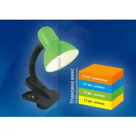 Настольная лампа на прищепке Uniel TLI-222 MIX (Deep Orange, Light Blue, Light Green, Light Yellow). E27 (9906)