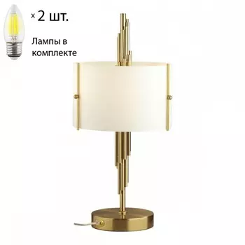 Настольная лампа Odeon Margaret с лампочками 5415/2T+Lamps E27 Свеча