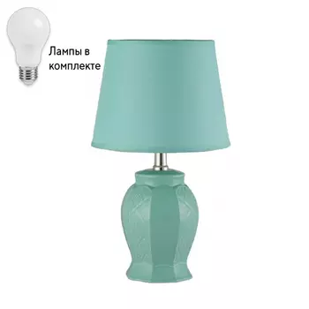 Настольная лампа с абажуром и с лампочкой Arti Lampadari Gadoni E 4.1.T1 BL+Lamps