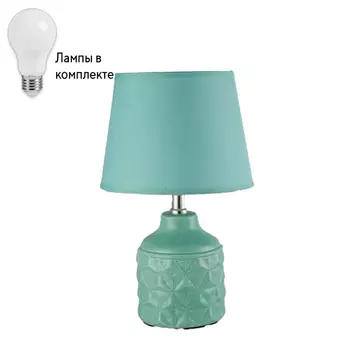 Настольная лампа с абажуром с лампочкой Arti Lampadari Gadoni E 4.1.T5 BL+Lamps