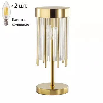 Настольная лампа с лампочками Odeon Light York 4788/2T+Lamps E14 Свеча