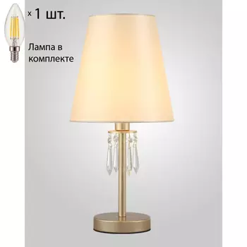 Настольная лампа с лампочкой CRYSTAL LUX RENATA LG1 GOLD+Lamps