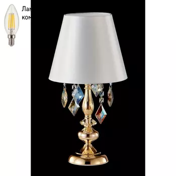 Настольная лампа в комплекте с лампочкой CRYSTAL LUX MERCEDES LG1 GOLD/COLOR+Lamps
