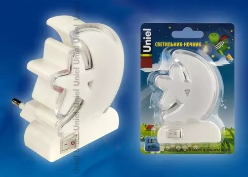 Ночник Uniel DTL-301-Месяц со звездочкой/RGB/4LED/0,5W (10314)