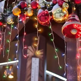 Новогодняя гирлянда 1,8х0,6м бахрома мульти IP20 Eurosvet a044085 (100-001)