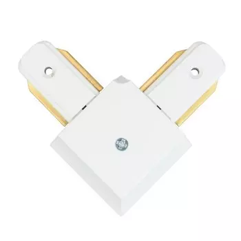 Однофазный L-образный коннектор для шинопровода Трек-система De Markt CON 2L WT