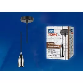 Патрон декоративный с проводом и креплением Uniel DLC-T-S32/E27 TS/1M/BL PEARL BLACK (UL-00005289)