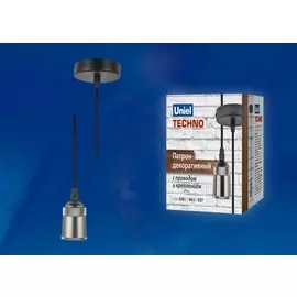 Патрон декоративный с проводом и креплением Uniel DLC-T-S31/E27 TS/1M/BL PEARL BLACK (UL-00005287)