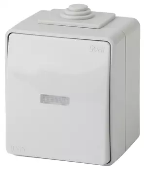 Переключатель одноклавишный с подсветкой ЭРА Эксперт 10AX 250V IP65 11-1610-03 Б0035981