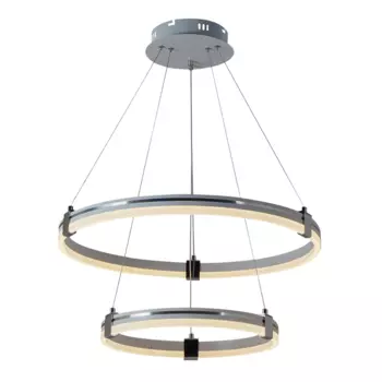 Подвесная диммируемая люстра с пультом ДУ Profit Light 6043/2 WHT+CHR 114W